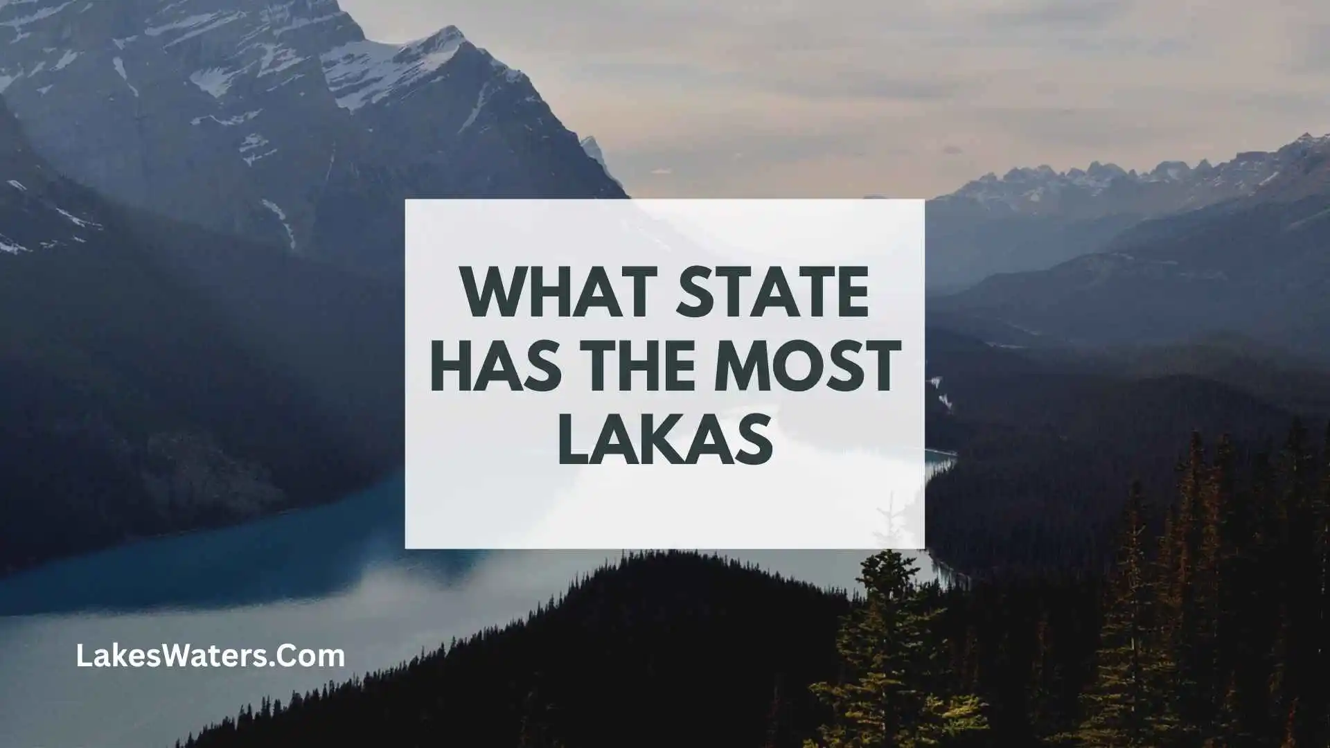 What State Has The Most Lakes